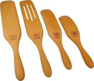 Spatula Spurtle Kitchen Tools As Seen On TV, 5Pcs Wooden Spurtle/Spatula Set, Premium Beechwood Wooden Spoons Non-Coated, Cooking Utensil for Nonstick Cookware, Mixing, Serving, Stirring