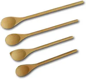 Kitchen Wooden cooking spoon Wooden Spoons Mixing Baking Serving Utensils 12 14and 16 inch - Set of 4