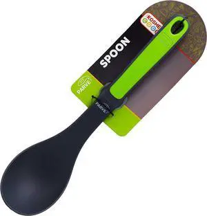Parve Green Basting Spoon - Heavy Duty Silicone Mixing and Serving Utensil with Ergonomic Handle and Comfortable Grip For Cooking and Baking - Color Coded Kitchen Tools by The Kosher Cook
