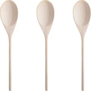 Pro Grade, Super Comfy Wooden Spoon, 3 Pc Set. Heavy Duty, Wood Spoons with Long Handles for Cooking, Baking, Stirring and Mixing in Restaurants or at Home. Best Kitchen Utensils for Nonstick Cookware
