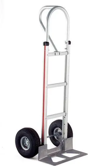 Magline HMK15AUA4 Aluminum Hand Truck, Vertical Loop Handle, Pneumatic Wheels, 500lbs Capacity