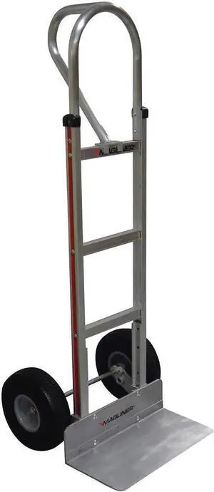 Magliner HMK15AG2C Aluminum Hand Truck, Vertical Loop Handle, 18" x 9" Aluminum Extruded Nose Plate, 500 lb Capacity