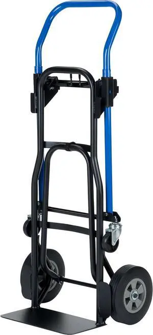 Harper Trucks JDCJ8523EN 3-1 Quick Change Convertible Hand Truck, 500 lb, Black Frame/Blue Handle