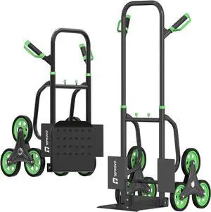 Stair Climbing Hand Truck 440lbHeavy Duty Dolly Cart for StairsThickened Upgraded Steel Tube Folding Stair Climbing Trolley with Six Wheels and Telescoping Handle