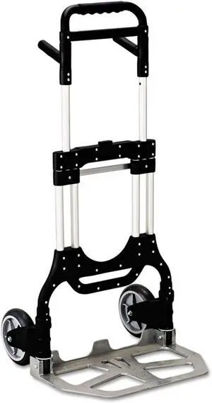 Safco Stow Away Heavy-Duty Moving Hand Truck Dolly, Collapsible, 500 lbs Capacity, Ligheweight Frame, Telescoping Handle, Folding Base Plate