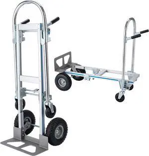 2 in 1 Aluminum Hand Truck Dolly 770lbs Weight Capacity Convertible Hand Truck Utility Cart (2 in 1)