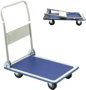 660 lbs Foldable Platform Truck Dolly with Swivel Wheels, Heavy Duty Moving Platform Hand Truck, 36.22 * 23.82 * 34.25 inches (PH300IRON)