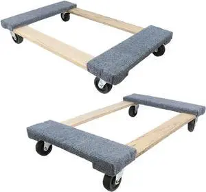 BoxerTool 18 x 30 Furniture Moving Dolly  2 Pack  1,000lbs Each Dolly  Solid Wood  Heavy Duty Caster Wheels  Pre Assembled Dolly