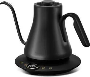 Electric Kettles, Gooseneck Electric Kettle, ±1 Temperature Control, Stainless Steel Inner, Quick Heating for Pour Over Coffee, Brew Tea, Boil Hot Water, 1500W/0.9L (Ebony Black)