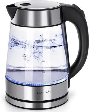 Taylor Swoden Glass Hot Water Kettle Electric for Tea and Coffee 1.7 Liter Fast Boiling Electric Kettle Cordless Water Boiler with Auto Shutoff & Boil Dry Protection