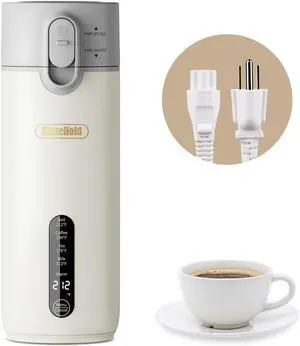 Travel Portable Electric Kettle (Non-Rechargeable), Food-Grade 316 Stainless Steel (300W/400ML) Fast-Boil Small Hot Water Boiler with 4 Temp Settings, Keep Warm, Auto Shut-Off & Boil-Dry Protection