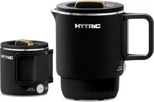 HYTRIC Travel Electric Kettle, 650ML Foldable Small Kettle, Portable Water Kettle with Dual Power Control, Collapsible Stainless Steel Water Boiler, Auto Shutoff & Boil Dry Protection, BPA-Free