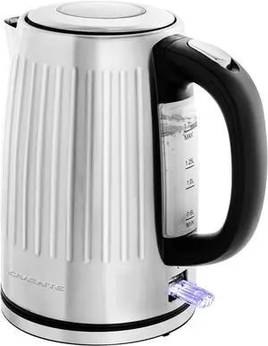 OVENTE Electric Kettle, 1.7L Stainless Steel Fast Boiling Water Heater with 1750W Power, BPA Free & Cordless Body, Auto Shut-Off, Boil-Dry Protection, Indicator Light & Removable Filter, Silver KS711S