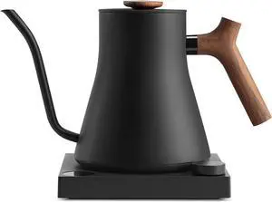 Fellow Stagg EKG Pro Electric Gooseneck Kettle - Pour-Over Coffee and Tea, Quick Heating, Precise Temperature Control, Scheduling, Built-in Brew Timer, Matte Black with Walnut Wood Handle, 0.9 Liter