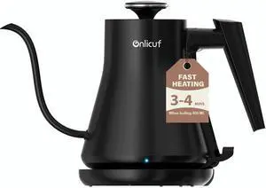 Gooseneck Electric Kettle 0.8L - Matte Black Tea Kettle with Auto Shut Off, Boil-Dry Protection & BPA-Free Design, Precision Electric Water Kettle for Pour Over Coffee, Tea Brewing