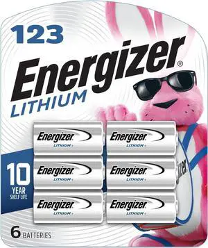 Energizer 123 Lithium Batteries (6 Pack), 3V Photo Batteries