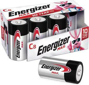 Energizer MAX C Batteries, Premium Alkaline C Cell Batteries (8 Battery Count)