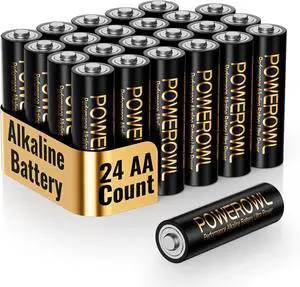 POWEROWL High-Capacity Alkaline AA Batteries 24 Pack, 1.5v Long Lasting Double A Battery, 10-Year Shelf Life
