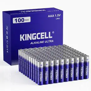 KINGCELL AAA Batteries 100 Pack, Alkaline Triple AAA Batteries High-Performance AAA Battery with Ultra Long-Lasting Power for Household Device