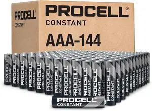 PROCELL Constant AAA Long-Lasting Alkaline Batteries (144 Pack), 10-Year Shelf Life, Bulk Value Pack for Consistent Moderate Drain Professional Devices