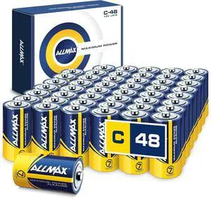 Allmax C Maximum Power Alkaline Batteries (48 Count)  Ultra Long-Lasting, Leakproof Design, 7-Year Shelf Life, Maximum Performance (1.5V)