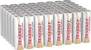 Tenergy 1.5V AA Alkaline Battery, High Performance AA Non-Rechargeable Batteries for Clocks, Remotes, Toys & Electronic Devices, Replacement AA Cell Batteries, 48 Pack