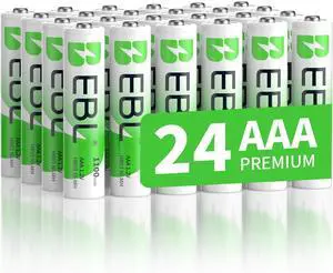EBL AAA Rechargeable Batteries 24 Counts, Ni-MH Rechargeable AAA Batteries 1100mAh 1.2V Batteries