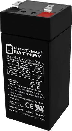 Mighty Max Battery 4 Volt 4.5 Ah SLA Replacement Battery for Toyo 2FM4.5