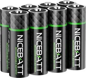 Rechargeable aa Batteries 2800mAh, Premium NiMH Double A Battery Low Self Discharge -8 Count