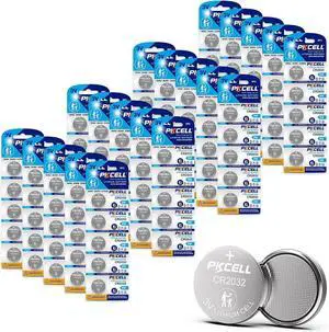 PKCELL 100 Pack CR2032 Batteries 2032 Battery CR2032 Lithium 3V, 5-Year Shlef Life