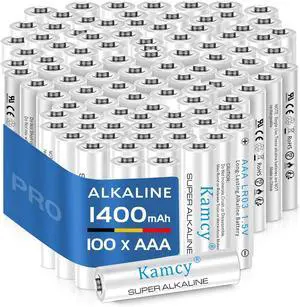 AAA Batteries 100 Pack  1400mAh, Triple AAA Alkaline Batteries 1.5V, Long Lasting, Leakproof, High-Performance Single Use Battery
