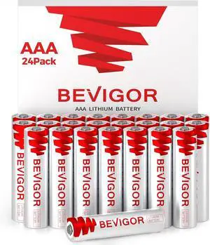 BEVIGOR AAA Lithium Batteries, 24Pack Lithium Iron Triple A Batteries, 1.5V 1200mAh Longer Lasting AAA Batteries for Flashlight, Toys, Remote Control, Non-Rechargeable