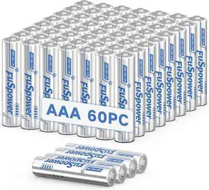 AAA Batteries 60-Pack, 10 Years Shelf Life, 1200mAh AAA Batteries 1.5 Volt LR03 Alkaline Battery