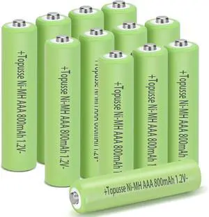 1.2V Ni-MH Rechargeble AAA Batteries 12 Pack, Long-Lasting Batteries AAA Size Pack, Triple AAA Batteries Rechargeble 800mAh for Outdoor Solar Lights