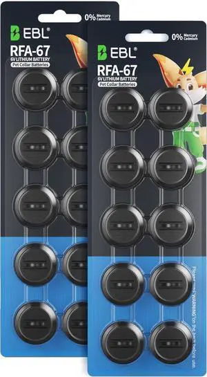 EBL RFA-67 6 Volt Ret Collar Replacement Batteries Compatible with PIF-300 RF300 PIF-275-19 PRF-3004W PUL-250 (20 Pack)