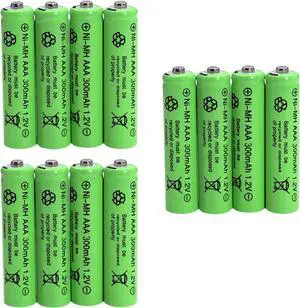 FULIN 12 Packs 1.2V AAA 300mAh Ni-MH Rechargeable Batteries for Solar Lights (AAA Size)
