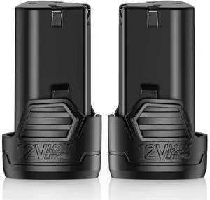 KIMO 2 Pack of 12V 2.0Ah Lithium-Ion Battery for KIMO 12V Ratchet Wrench, Brad Nailer, Drill Driver, Compatible with KIMO 12 Volt Power Tools