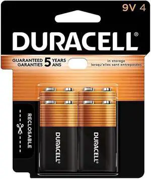 DURACELL MN16RT4Z CopperTop Alkaline Batteries, 9V, 4/PK