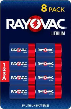 Rayovac Photo Lithium Batteries Size 123A 3V, 8 Pack