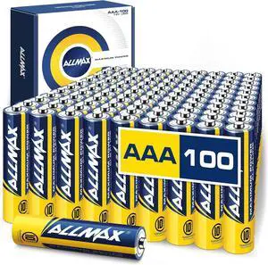 Allmax AAA Maximum Power Alkaline Triple A Batteries (100 Count)  Ultra Long-Lasting, Leakproof Design, 10-Year Shelf Life, Maximum Performance (1.5V)