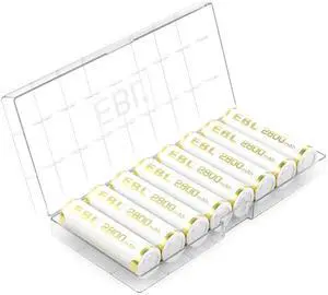 EBL AA Rechargeable Batteries 2800mAh Ni-MH Double A Batteries 8 Counts New Series