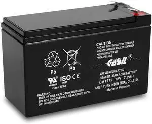Casil CA1272 12V 7.2Ah SLA/AGM Sealed Lead Acid Rechargaeble Maintenance-Free Battery  F2 Terminals