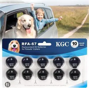 KGC RFA-67 6 Volt Replacement Dog Collar Batteries, Ultra Fit PIF-300 RF300 PIF-275-19 PRF-3004W PUL-250 PUL-275 PIG00-13661 PBC-102, Compatible with PetSafe RFA 67 Battery (10 Pack)