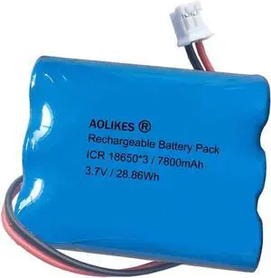 AOLIKES 3.7v 7800mAh Rechargeable Battery Pack for Simplehuman Sensor Makeup Mirror ST3026 BT1080 Battery Replacement ST3027 3028 and More, 1s3p Batteries Pack
