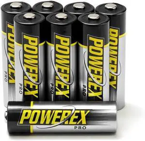 Powerex PRO High Capacity Rechargeable AA NiMH Batteries (1.2V, 2700mAh) - 8-Pack
