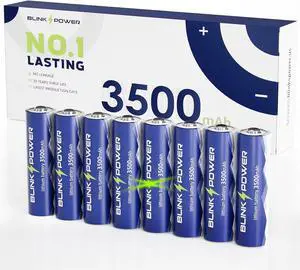 Blinkspower Lithium Batteries AA 8 Pack, 3500mAh NO.1 Lasting 1.5V Double A Lithium Battery Non-Rechargeable