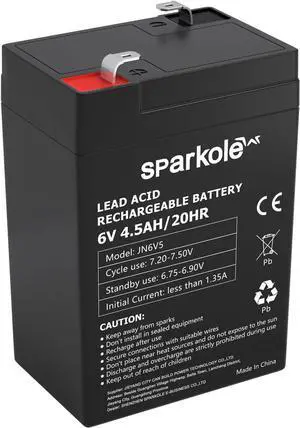 6v 4.5ah Battery Sealed Lead Acid Rechargeable Battery, Maintenance Free, for Children's Toy Car/Emergency Lighting/Solar Systems/Scooter/Deer Feeder/Electronic Scales