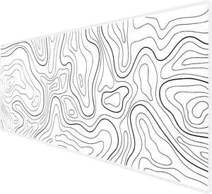 Large Gaming Mouse Pad Extended XXL Mouse Mat Long Desk Pad with Stitched Edges for Keyboard Home Office Gaming Work Big Desk Pad (35.4x15.7x0.12IN, 90x40),White Topographic