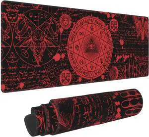 Vintage Mystic Goth Witchy Mouse Pad Extended Large Gaming Mouse Pad XL Oversized Desk Pad Stitched Edges 31.5 X 11.8 Inch