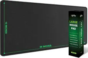 Extra Large Gaming Desk Cover - 36' x 13' Oversized Black Mouse Pad - Thick Desk Protector Mat